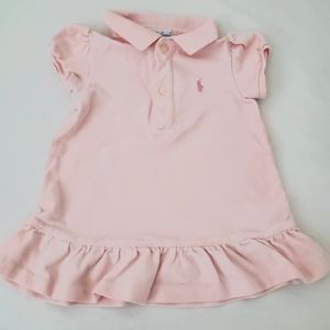 RALPH LAUREN Pink Polo Dress & Bloomer - Baby Girl | 9 Months